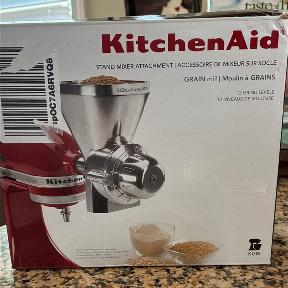 KitchenAid Grain Mill Attachment - Silver and Red - Picture 1 of 5